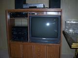 Entertainment Center, 1 of the TV's, Stereo System, DVD/VHS Player