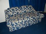 Retro Blue Floral Loveseat