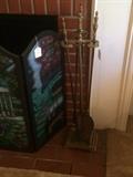 Brass fireplace tools