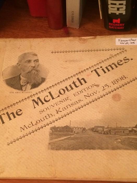 1898 souvenir edition of The McLouth Times, McLouth, Kansas