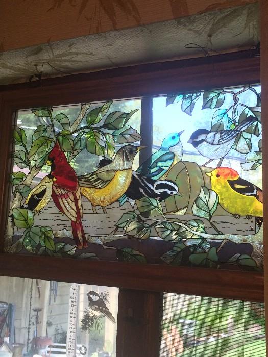 One of several stain glass pieces