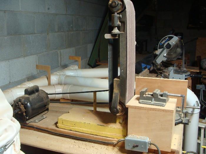 Belt Sander also pictured is extremely large work table! Awesome!