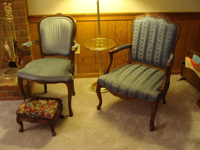 Two Victorian Style Upholstered Chairs in Fantastic Condition!