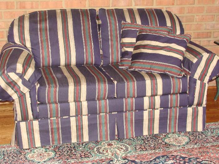 Lovely Striped Sofa and Loveseat