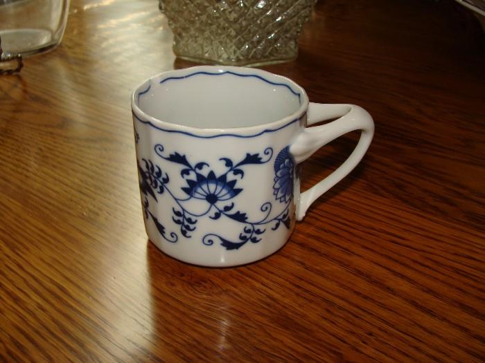 Blue Danube Cups and Saucers: 10 Cups @ 2 1/2", 5 Cups @ 3" and 6 Saucers