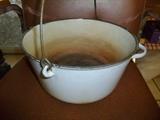 Nice Large Cast Iron w. Enamel Finish Bucket