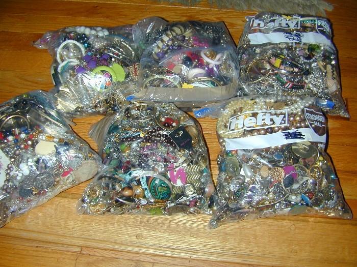 Costume Jewelry Sold By The Bag Lot - Great for you flea marketers and jewelry makers