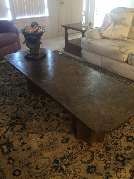 Bronze & pewter coffee table by Philip LaVerne “Creation of Man”  (retail $14,000);