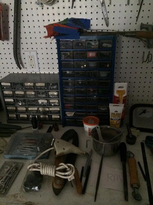 Many hand tools ---- 3 car garage full of "treasures"