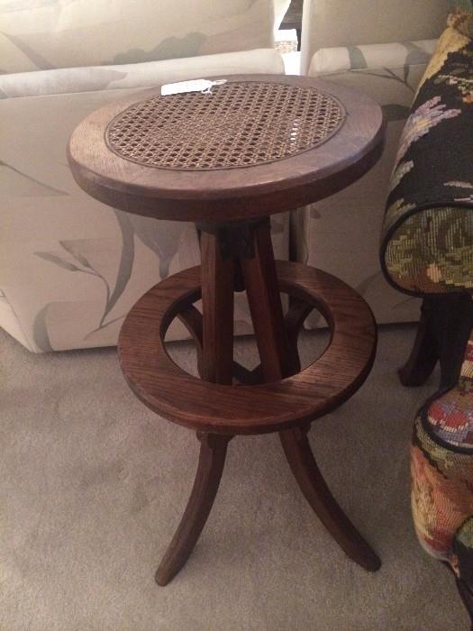 Antique teller's stool from a Comanche, Texas, bank