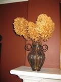 Glass & iron vase