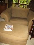 Chair and a half with ottoman