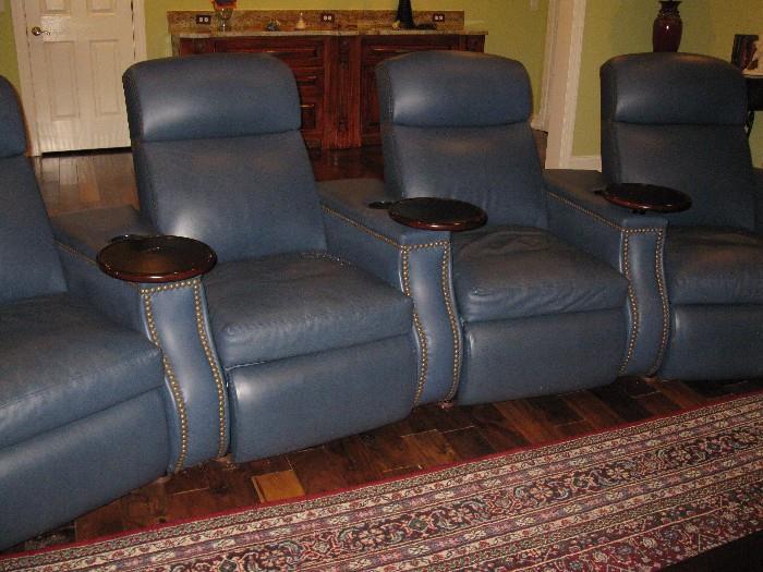 Leather theater chairs