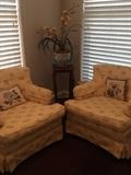 Matching occasional chairs; plant stand; 