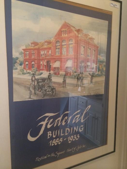 Framed former Federal Building of Smith County (1885-1933) by Tylerite Dana Adams