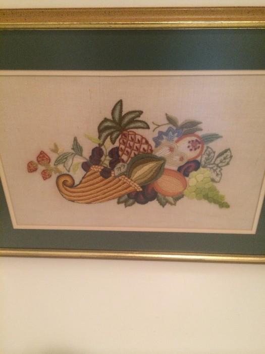 Crewe/ hand made framed fruit art