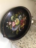 Vintage oval tole tray