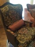 One  of two identical formal arm chairs