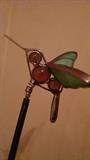 Stained Glass Hummingbird plant decor