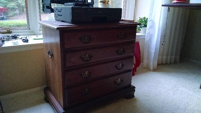 Nightstand and VHS, DVD players