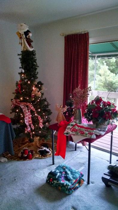 Christmas tree, Santa topper, other xmas decor