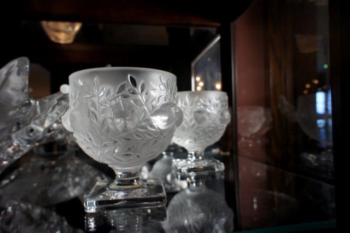 Pair of Lalique Dove Compotes