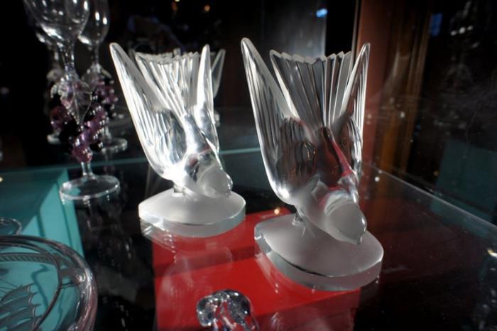 Pair of Lalique Sparrow Book Ends