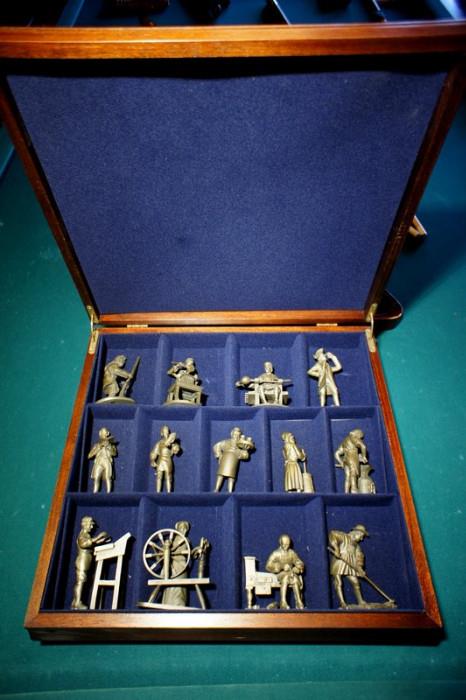 Pewter People of the Colonial Americas 13 Piece Set with Case