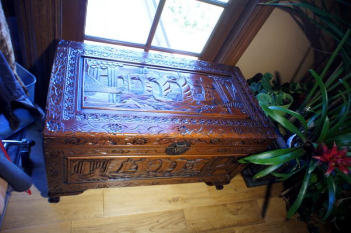 Carved Wood Trunk