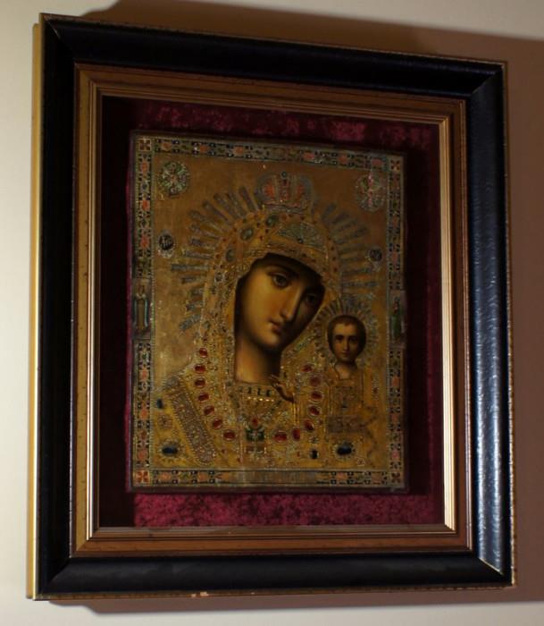 19th Century Russian Icon Mother of God with Child
