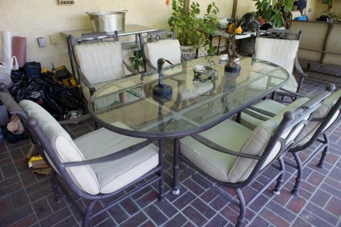 Glass Top Patio Table with Chairs