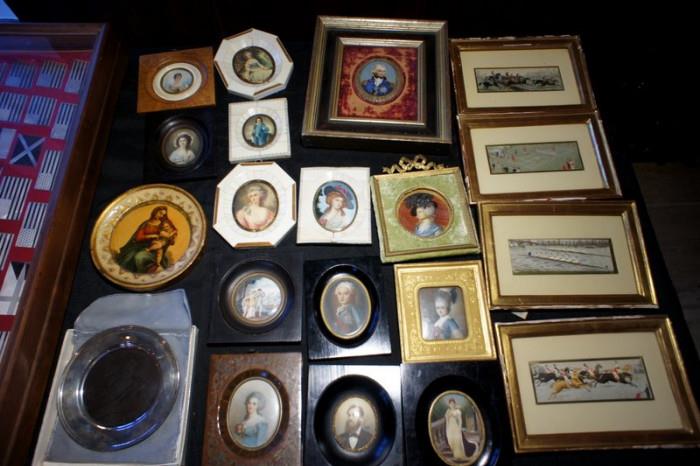 Collection of Antique Hand Painted Mini Portraits