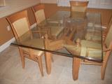 SOLID MAPLE WOOD, MADE IN CANADA - TABLE & 6 ARM CHAIRS