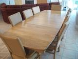 SOLID MAPLE TABLE - EXTENDS TO 104" - 6 ARM CHAIRS & 2 SIDE CHAIRS