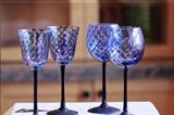 hand-blown art glass stemware made and signed by Randy Strong