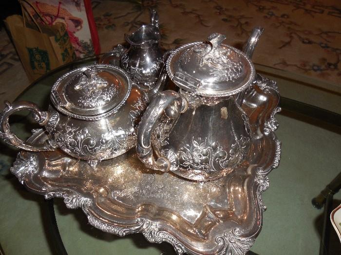 silver chase - plated teaset