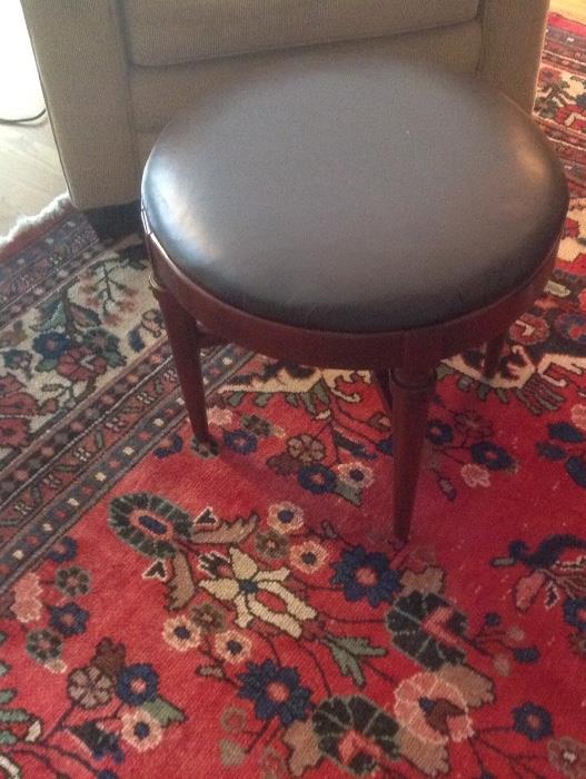 Leather side table or tall footstool.