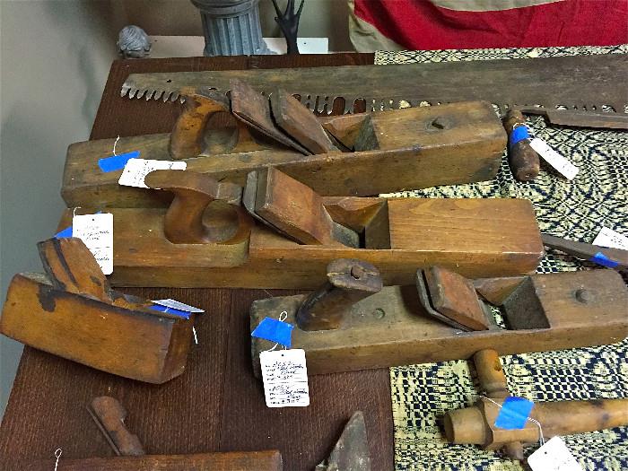 Large Selection of Early Carpenter's Tools