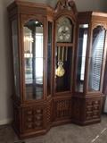 grandfather clock with double display cases