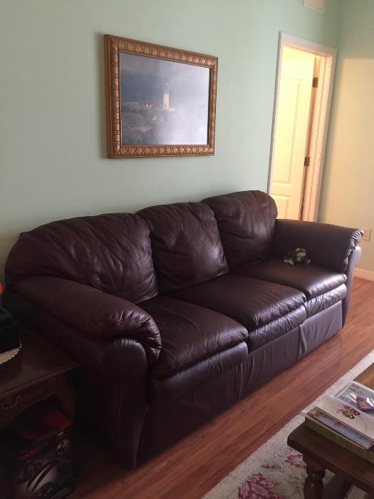 Lazy Boy Leather Sofa with matching Love seat