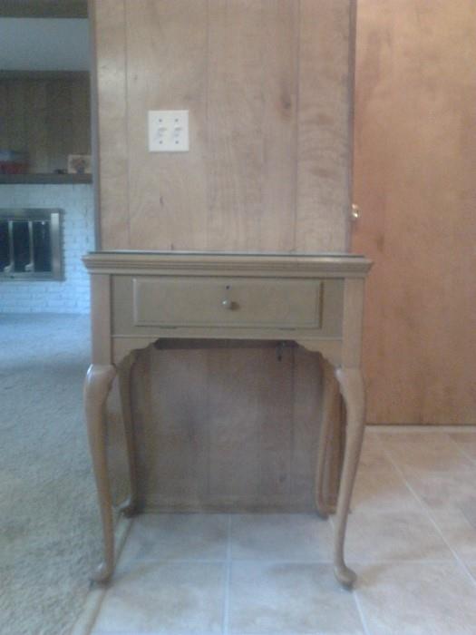 Sewing Machine with Glass Top (could be used for an end table)