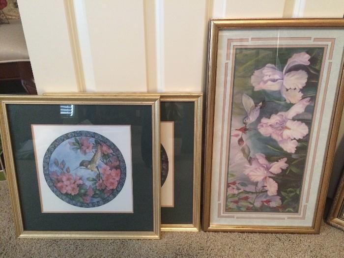 Carolyn Shore Wright framed hummingbird prints