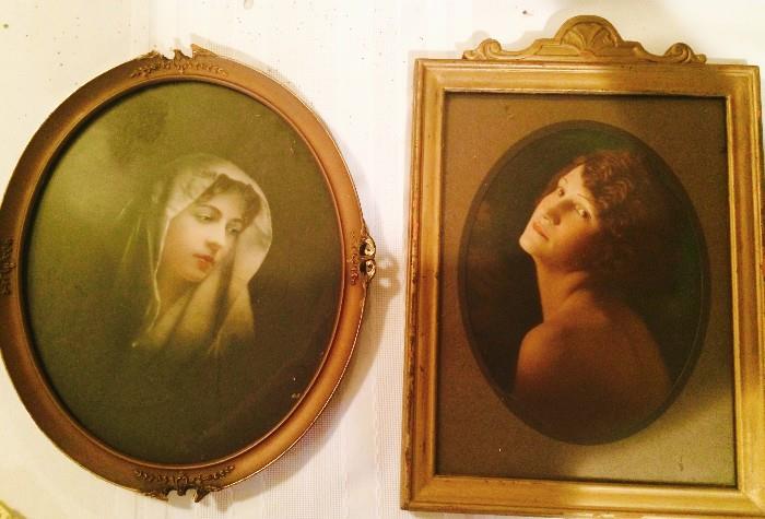 Antique framed portraits