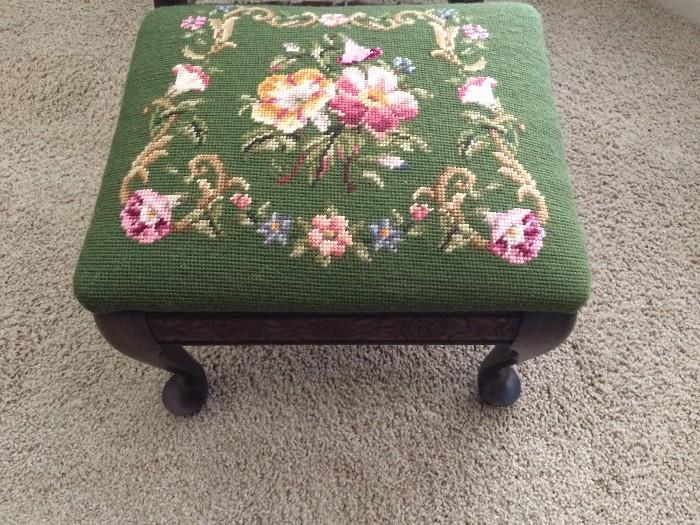 embroidered foot stool