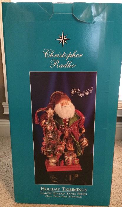 Christopher Radko musical Santa in box, no longer made