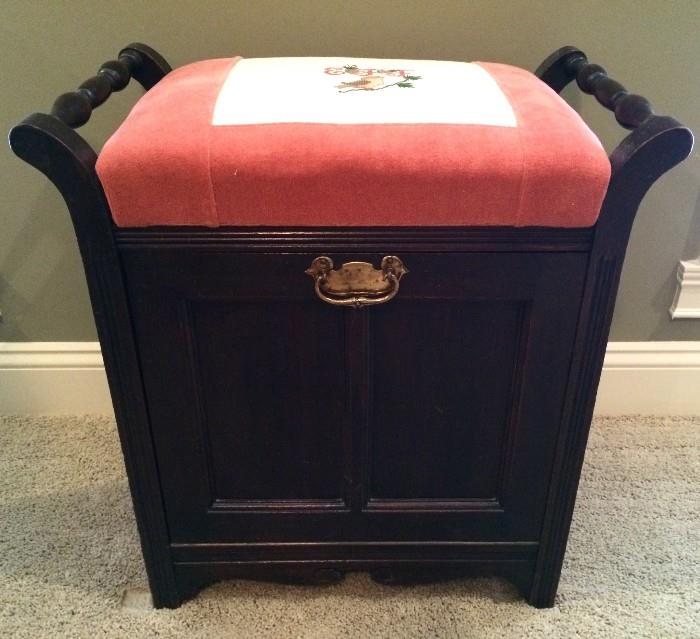 Lovely needlework stool with pull-out storage