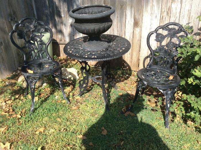 Ornate black lawn furniture 