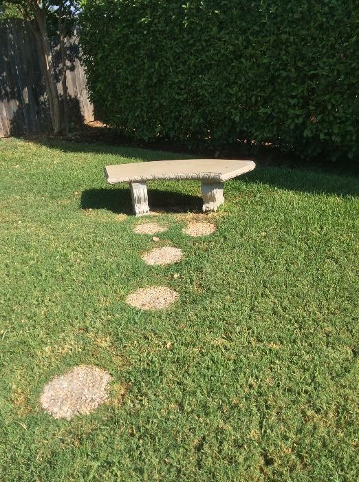 Concrete patio or garden bench 