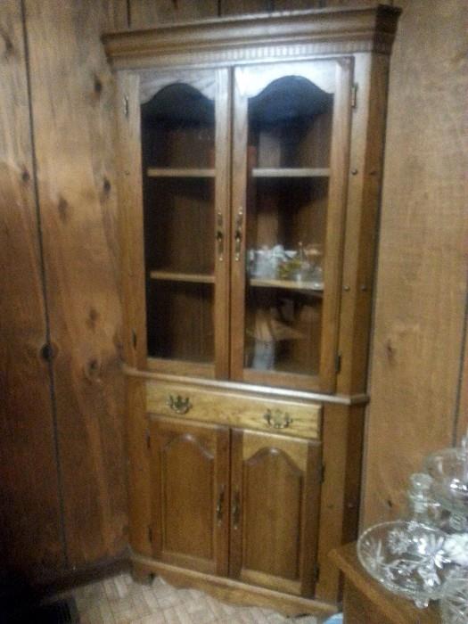 Nice corner cupboard with matching small cabinet