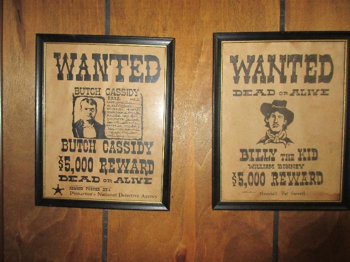 Butch Cassidy and Billy the Kid Wanted Posters.